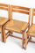 Mesa extensible y sillas de diseño racionalista de madera de olmo, Francia, años 70. Juego de 5, Imagen 15