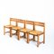 Extensible Table Assembly and Chairs of Rationalist Design in Elm Wood, France, 1970s, Set of 5 11