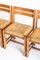 Mesa extensible y sillas de diseño racionalista de madera de olmo, Francia, años 70. Juego de 5, Imagen 16