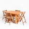 Set da tavola vintage razionalista e sedie pieghevoli in pino, faggio ed Enea, Francia, anni '70, set di 5, Immagine 1