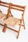 Set da tavola vintage razionalista e sedie pieghevoli in pino, faggio ed Enea, Francia, anni '70, set di 5, Immagine 15