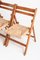 Vintage Rationalist Table Set and Folding Chairs in Pine Wood, Beech and Enea, France, 1970s, Set of 5 15