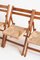 Vintage Rationalist Table Set and Folding Chairs in Pine Wood, Beech and Enea, France, 1970s, Set of 5, Image 14