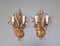 Wall Lights in Gilt Metal, Florence, Italy, 1970s, Set of 2 1