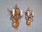 Wall Lights in Gilt Metal, Florence, Italy, 1970s, Set of 2 3