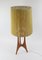 Large Table Lamp Teak with Sisal Shade, 1970s 2
