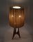 Large Table Lamp Teak with Sisal Shade, 1970s 5