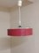 Vintage Ceiling Lamp in Translucently Ribbed Plastic and Glass with Red Plastic Panel, 1970s 2