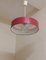 Vintage Ceiling Lamp in Translucently Ribbed Plastic and Glass with Red Plastic Panel, 1970s, Image 1