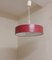 Vintage Ceiling Lamp in Translucently Ribbed Plastic and Glass with Red Plastic Panel, 1970s 4