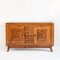 Vintage Art Deco Brutalist Oak Sideboard, France, 1950s, Image 1