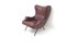 Vintage Burgundy Skai, Brass and Metal Lounge Chair, Italy, 1950s 3