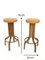 Postmodern Leather, Walnut & Plywood Revolving Stools, Italy, 1970s, Set of 4, Image 9