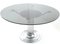 Postmodern Chromed Metal Dining Table with Round Tempered Glass Top, Italy, 1970s 1