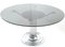 Postmodern Chromed Metal Dining Table with Round Tempered Glass Top, Italy, 1970s, Image 1
