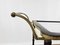 Burl Bar Trolley with Brass Profiles and Two Glass Shelves, Italy, 1950s, Image 11