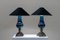 Lampes Vintage en Porcelaine Calamine et Bleu, Set de 2 1