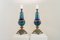 Vintage Lampen aus Galmei & blauem Porzellan, 2er Set 3