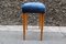 Banc Vintage en Bois et Velours Bleu, Italie, 1950s 14