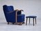 Dänischer Vintage Relax Sessel mit Fußhocker, 1950er, 2er Set 1