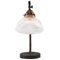 French Art Deco Cast Iron and Holophane Glass Table Lamp 3