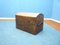 Vintage Art Deco Leather and Wood Chest 4