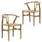 Danish Dining Chair in the style of Hans J. Wegner, Set of 2, Image 1