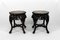Asian Side Tables in Carved Wood and Marble Tops, 1880s, Set of 2, Image 1