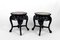 Asian Side Tables in Carved Wood and Marble Tops, 1880s, Set of 2, Image 4
