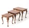 Chippendale Style Burl Walnut Nesting Tables, 1920s, Set of 3 8