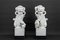 Chinese Guardian Lions in White Ceramic, Set of 2 1