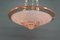 Lámpara colgante Art Déco de vidrio rosa y bronce cromado de Henry Petitot para Atelier Petitot, 1930, Imagen 5