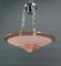 Art Deco Hanging Light in Pink Glass and Chrome Bronze by Henry Petitot for Atelier Petitot, 1930, Image 4