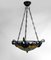 Art Deco Wrought Iron Hanging Light by Augustin Louis Calmels, 1920, Image 3