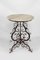 Wrought Iron Pedestal Table with Marble Top 4