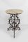 Wrought Iron Pedestal Table with Marble Top 3