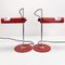 Spider Table Lamps in Red Color by Joe Colombo for Oluce, 1970s, Set of 2 6