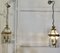 Art Deco Style Brass and Glass Hall Lanterns, 1970s, Set of 2 5