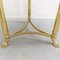 Vintage Brass Stool in Brass and Brown Velvet with Decorated Foot 4