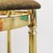 Vintage Brass Stool in Brass and Brown Velvet with Decorated Foot 5