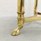 Vintage Brass Stool in Brass and Brown Velvet with Decorated Foot 6