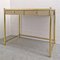 Vintage Console Table in Brass and Amber Glass, 1980s 1