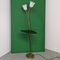Brass Floor Lamp with Black Acrylic Glass Table and Murano Glass Shades, 1950s 1