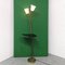 Brass Floor Lamp with Black Acrylic Glass Table and Murano Glass Shades, 1950s 2