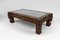 Vintage French Coffee Table in Oak Carved with Faun Heads and Marble Top, 1940 24
