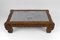Vintage French Coffee Table in Oak Carved with Faun Heads and Marble Top, 1940 8