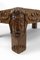 Vintage French Coffee Table in Oak Carved with Faun Heads and Marble Top, 1940 21
