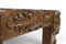 Vintage French Coffee Table in Oak Carved with Faun Heads and Marble Top, 1940 12