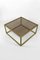 Modern Coffee Table in Gilded Metal and Smoked Glass, 1970, Image 4