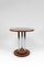 Modern Art Deco Pedestal Table in Walnut and Chrome, 1930, Image 1